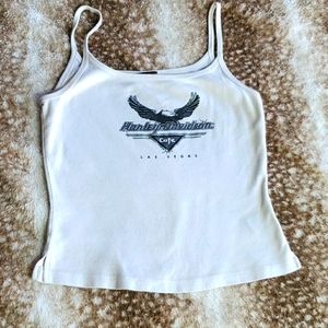 White Harley Tank Top